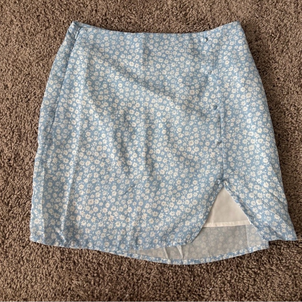 SHEIN Blue Floral Skirt